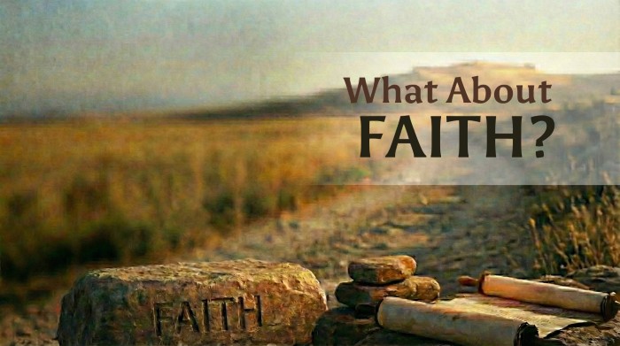 What About Faith - Stone engraved with Faith and a scroll